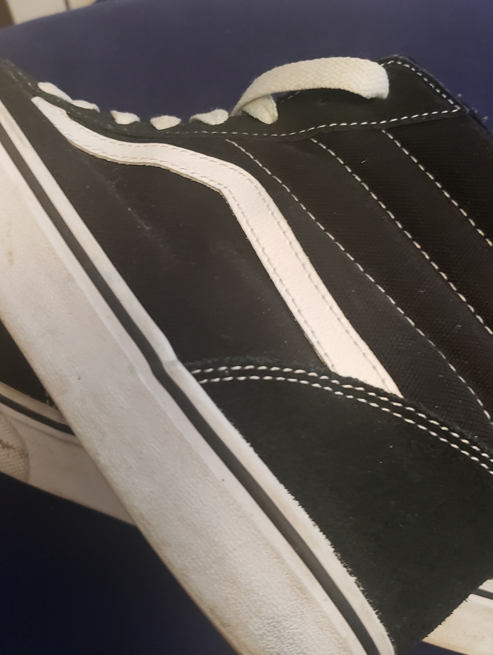 Men's Black and White Vans Hi-Top Skate Sneakers